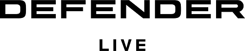 Logo_DEFENDER Live_black lettering_white background.